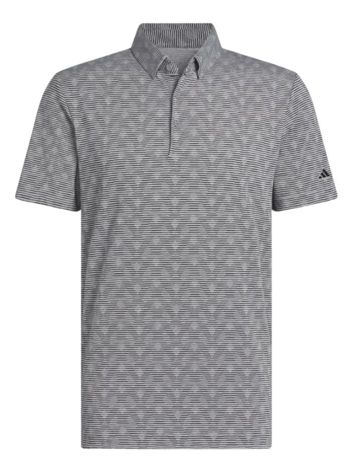 Adidas Go-To Printed Stripe pánské polo, grey three mel/black