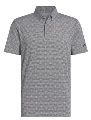 Adidas Go-To Printed Stripe pánské polo, grey three mel/black