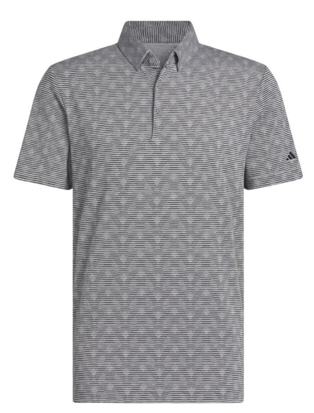 Adidas Go-To Printed Stripe pánské polo, grey three mel/black