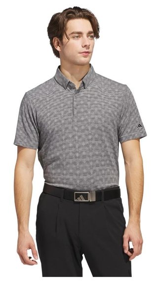 Adidas Go-To Printed Stripe pánské polo, grey three mel/black