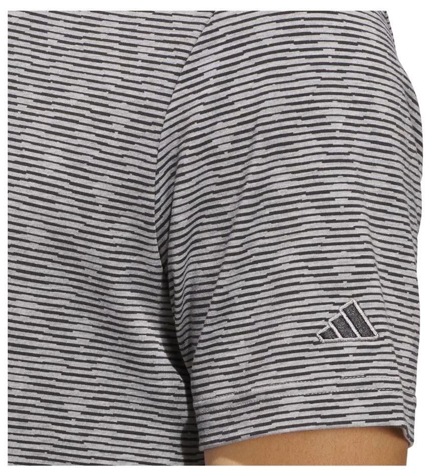 Adidas Go-To Printed Stripe pánské polo, grey three mel/black