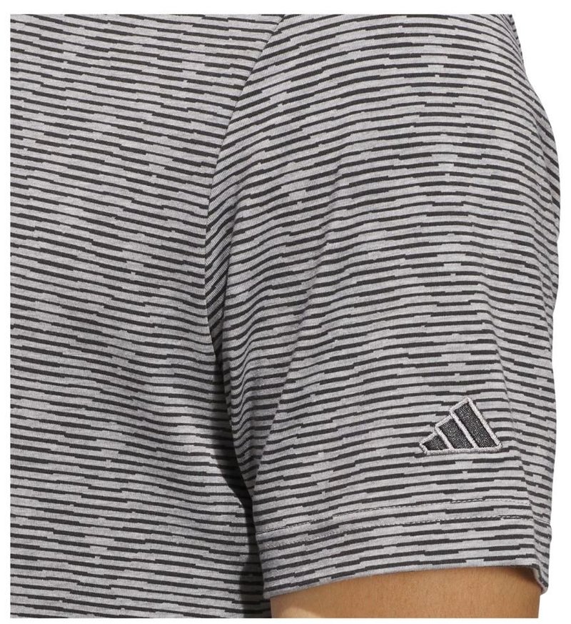 Adidas Go-To Printed Stripe pánské polo, grey three mel/black