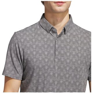 Adidas Go-To Printed Stripe pánské polo, grey three mel/black