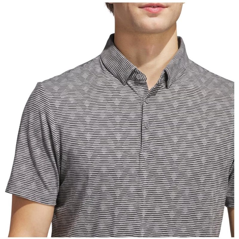 Adidas Go-To Printed Stripe pánské polo, grey three mel/black