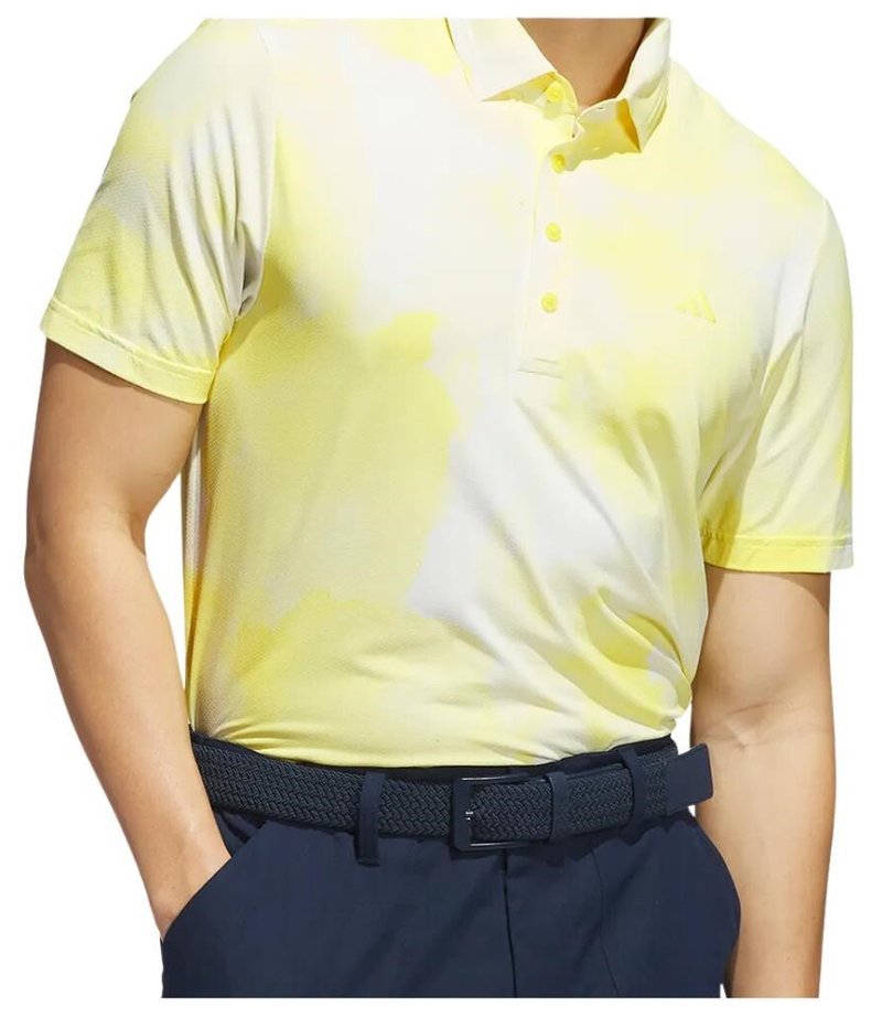 Adidas Ultimate365 Tour Printed pánské polo, bílo/žluté