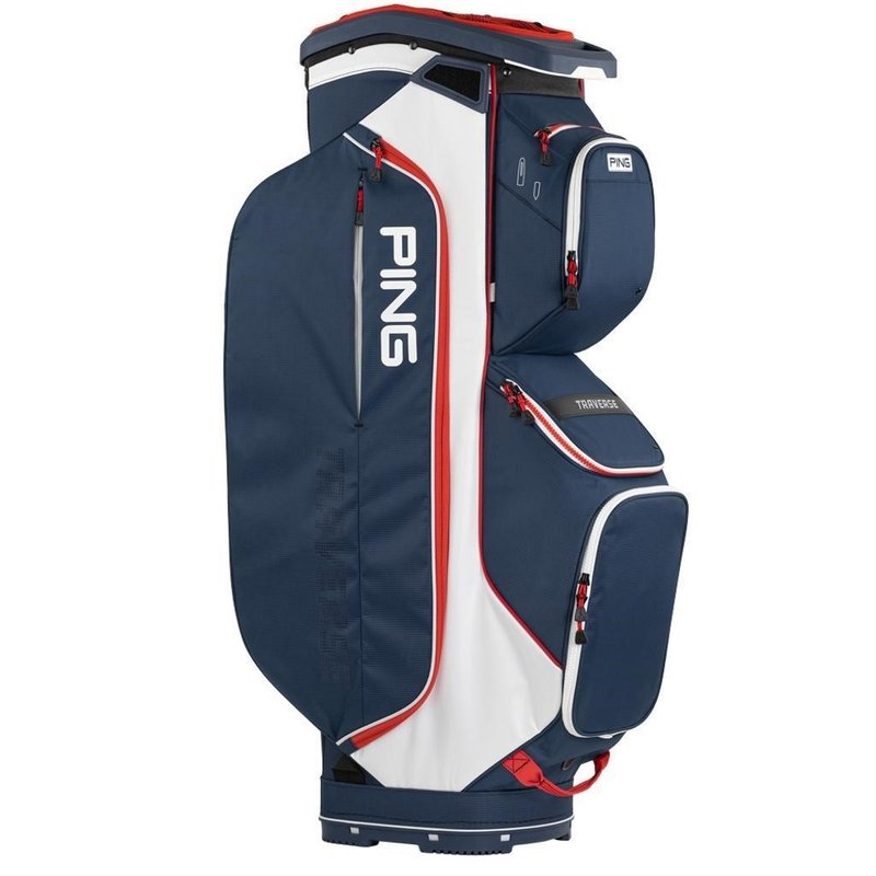 Ping Traverse cart bag, modro/bílo/červený
