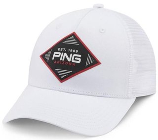 Ping Diamond Trucker pánská golfová čepice, bílá
