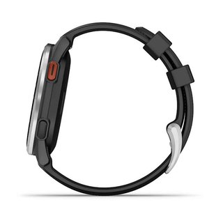Garmin Approach S44 golfové GPS hodinky, hliníková luneta Silver, silikonový řemínek Black