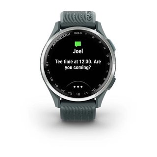 Garmin Approach S44 golfové GPS hodinky, hliníková luneta Silver, silikonový řemínek Twilight