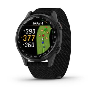 Garmin Approach S50 golfové GPS hodinky, hliníková luneta Slate, nylonový řemínek Black ComfortFit