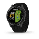 Garmin Approach S50 golfové GPS hodinky, hliníková luneta Slate, nylonový řemínek Black ComfortFit