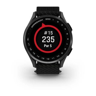 Garmin Approach S50 golfové GPS hodinky, hliníková luneta Slate, nylonový řemínek Black ComfortFit