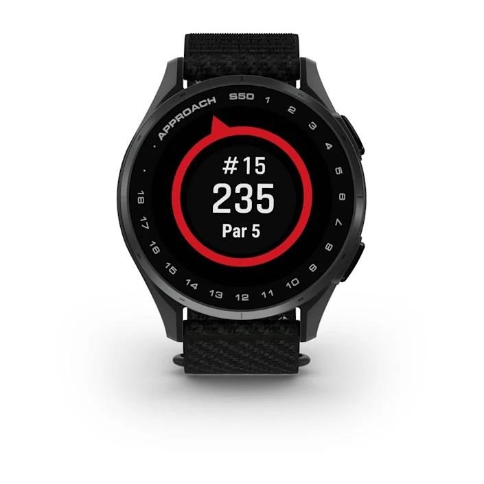Garmin Approach S50 golfové GPS hodinky, hliníková luneta Slate, nylonový řemínek Black ComfortFit