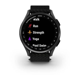 Garmin Approach S50 golfové GPS hodinky, hliníková luneta Slate, nylonový řemínek Black ComfortFit
