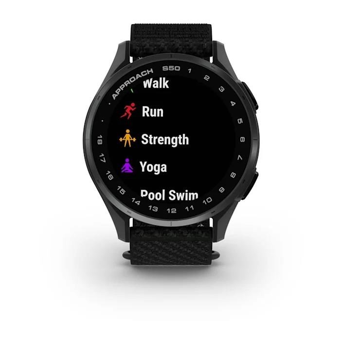 Garmin Approach S50 golfové GPS hodinky, hliníková luneta Slate, nylonový řemínek Black ComfortFit