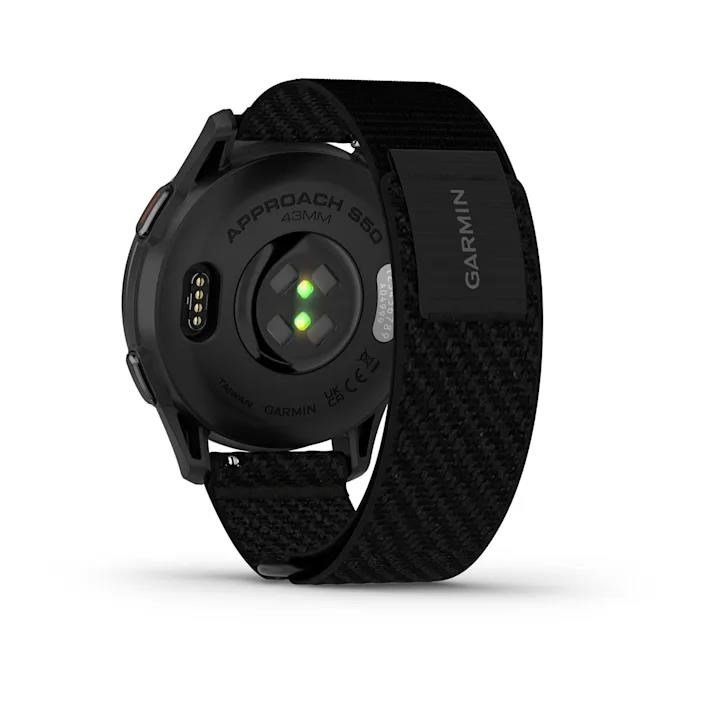 Garmin Approach S50 golfové GPS hodinky, hliníková luneta Slate, nylonový řemínek Black ComfortFit