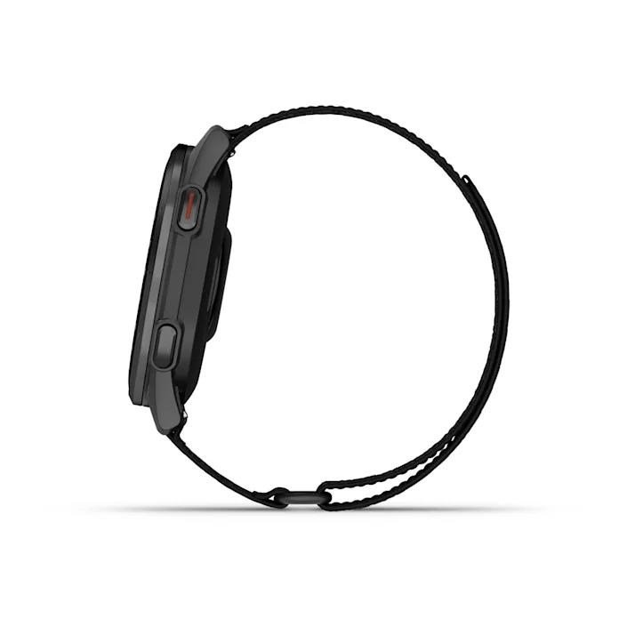 Garmin Approach S50 golfové GPS hodinky, hliníková luneta Slate, nylonový řemínek Black ComfortFit