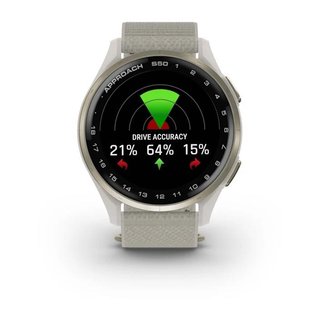 Garmin Approach S50 golfové GPS hodinky, hliníková luneta Cream Gold, nylonový řemínek Ivory ComfortFit
