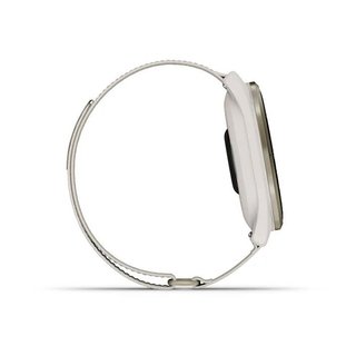 Garmin Approach S50 golfové GPS hodinky, hliníková luneta Cream Gold, nylonový řemínek Ivory ComfortFit