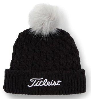 Titleist Cable Knit Pom Pom dámská zimní čepice, černá