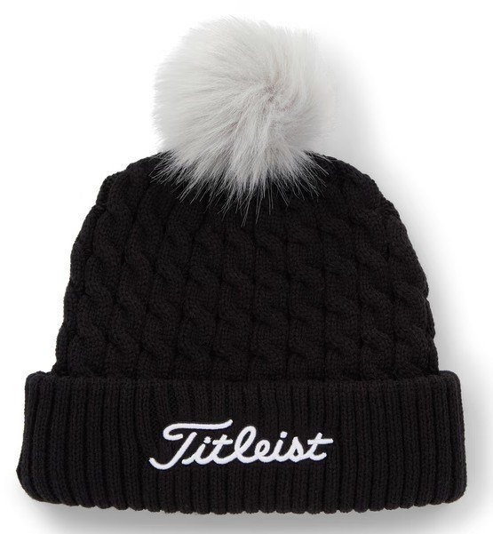 Titleist Cable Knit Pom Pom dámská zimní čepice, černá