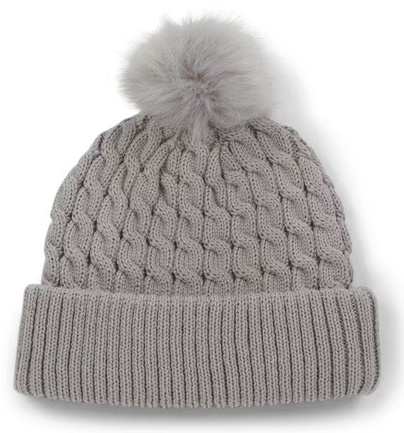 Titleist Cable Knit Pom Pom dámská zimní čepice, šedá