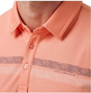 Travis Mathew Roaming Routes pánské polo, coral fusion