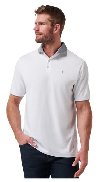 Travis Mathew Reservation Number pánské polo, bílé