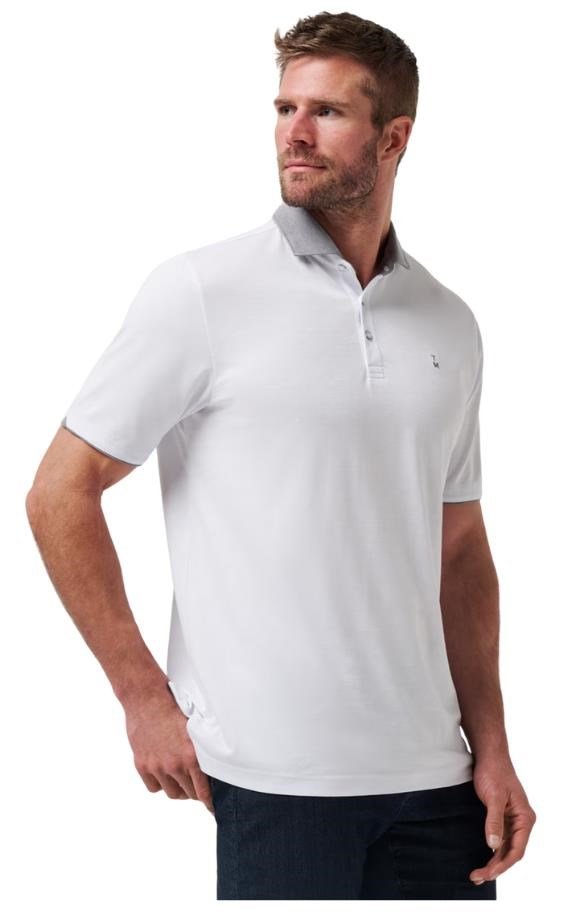 Travis Mathew Reservation Number pánské polo, bílé