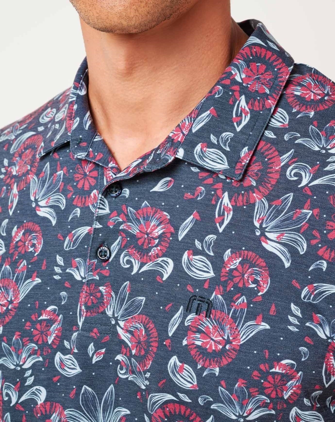 Travis Mathew FEATHERWEIGHT FLOURISH pánské polo, mood indigo/vintage indigo
