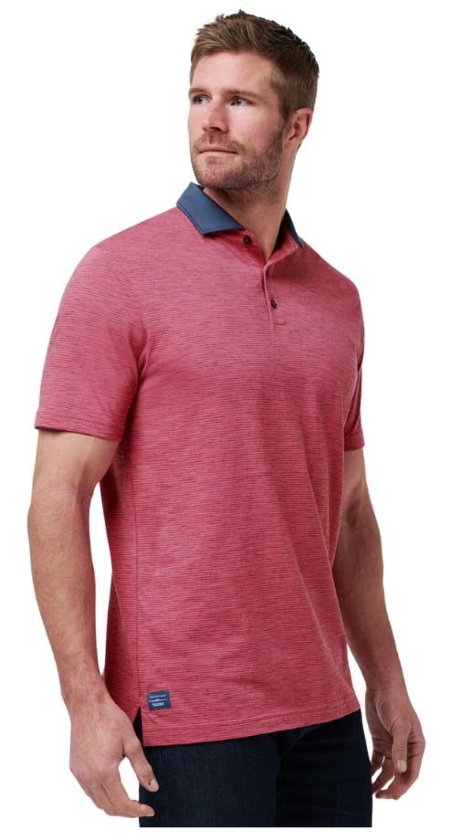 Travis Mathew Common Interest pánské polo, rose wine