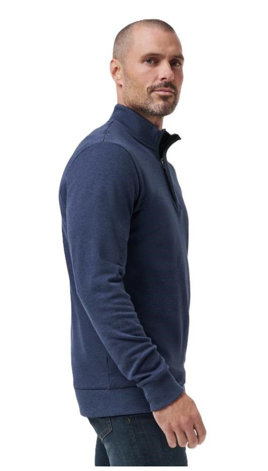 Travis Mathew CLOUD QUARTER ZIP 2.0 pánská fleecová mikina, modrá