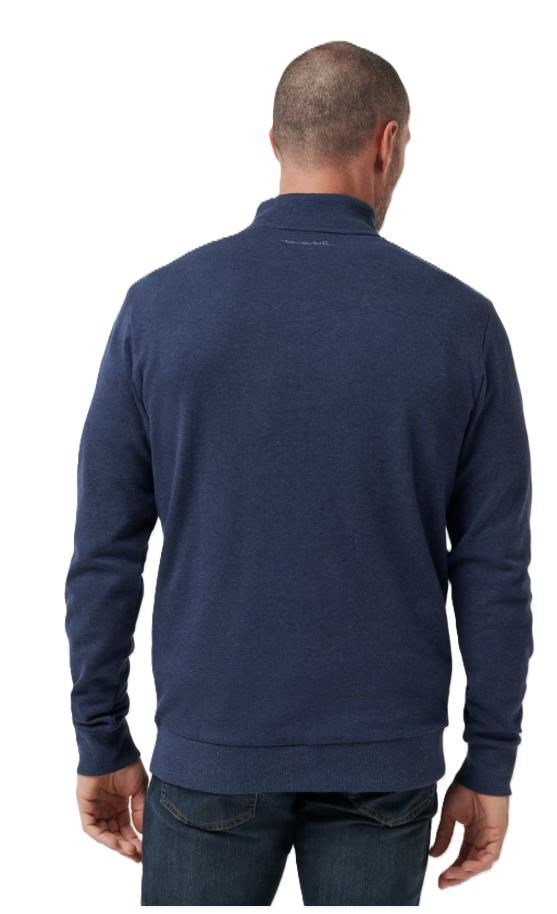 Travis Mathew CLOUD QUARTER ZIP 2.0 pánská fleecová mikina, modrá