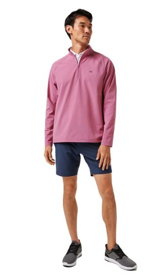 Travis Mathew AIR TRAM QUARTER ZIP pánská mikina, rose wine