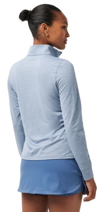 Travis Mathew Featherweightt Active zip long sleeve dámské polo, modré