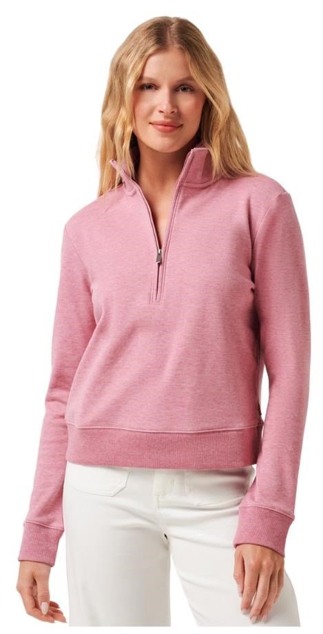 Travis Mathew Cloud Fleece Half-Zip dámská mikina, heather foxglove