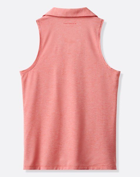 Travis Mathew Featherweight Active dámské polo bez rukávů, lososové