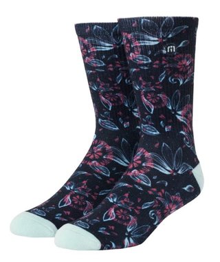 Travis Mathew Flourish Crew unisex ponožky, 1pár, mood indigo