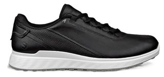 Ecco S-Casual pánské kožené golfové voděodolné boty, černé