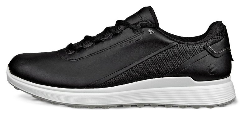 Ecco S-Casual pánské kožené golfové voděodolné boty, černé