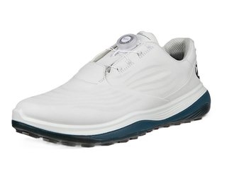 Ecco LT1 Boa pánské kožené golfové voděodolné boty, bílé