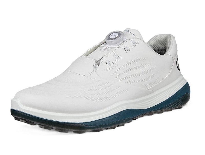 Ecco LT1 Boa pánské kožené golfové voděodolné boty, bílé