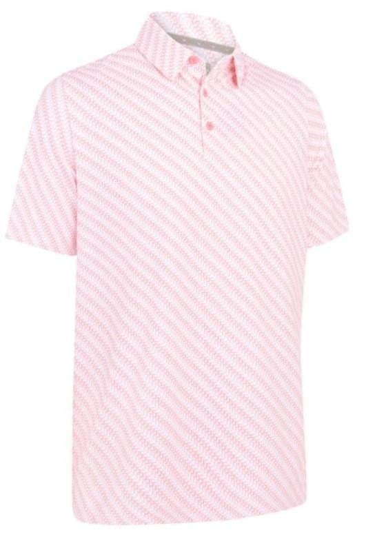 Callaway Twill Print pánské polo, strawberry pink