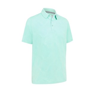 Callaway Warped Gingham Print pánské polo, neptune green