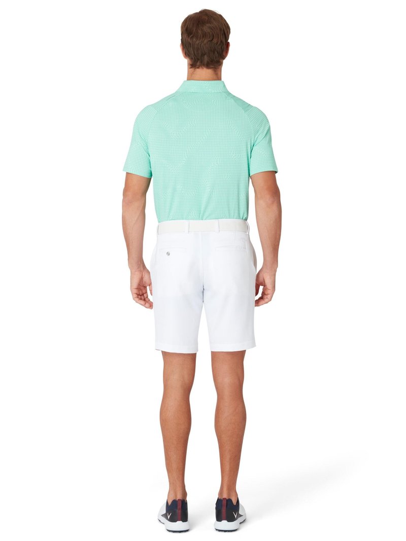 Callaway Warped Gingham Print pánské polo, neptune green