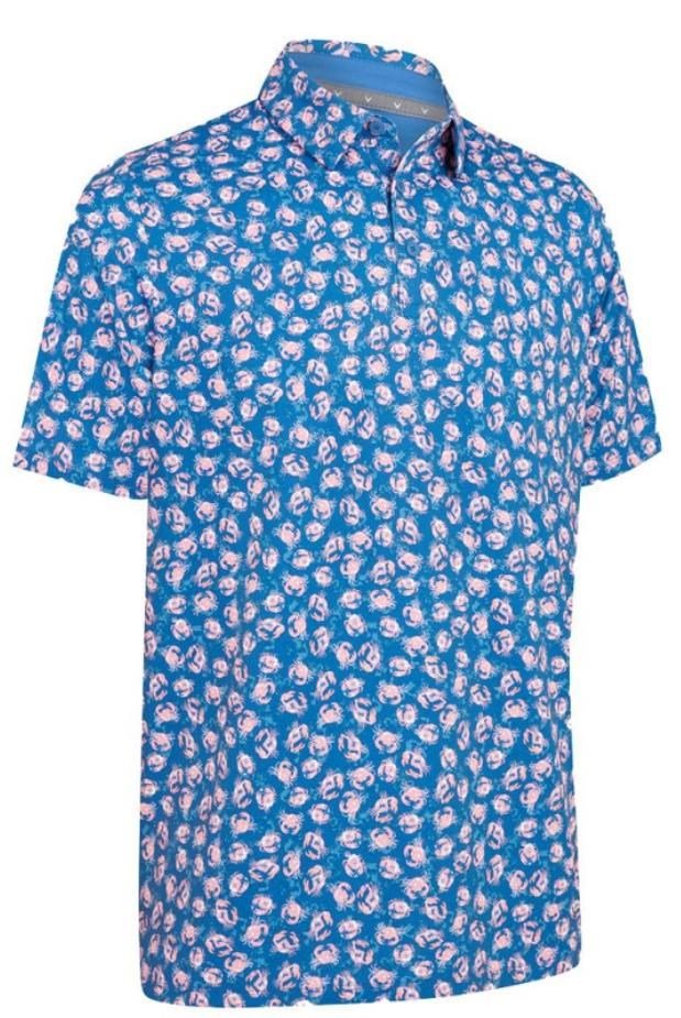 Callaway Crab Novelty Print pánské polo, galaxy blue