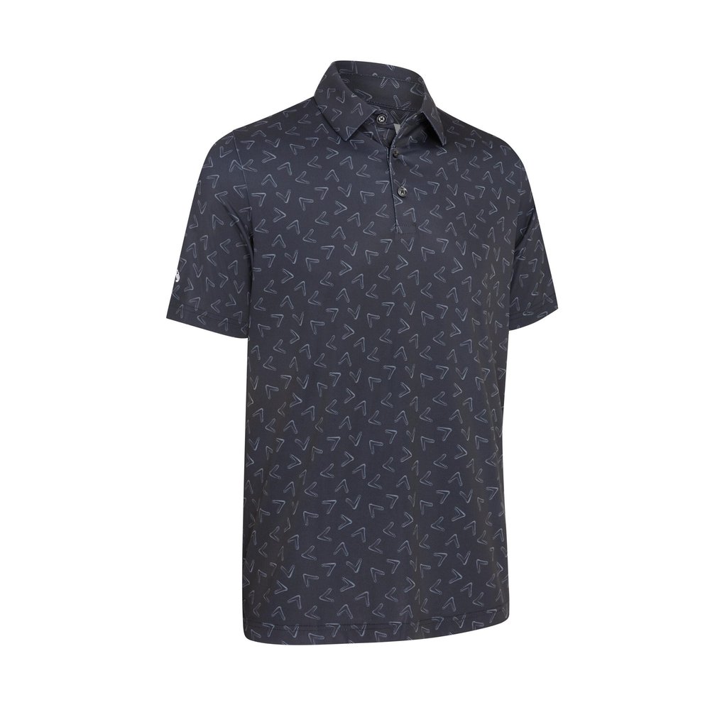 Callaway All-Over Large Chev Printed pánské polo, černé