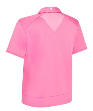 Callaway Waist Length Mesh Detail Short Sleeve dámské polo, cheeky pink