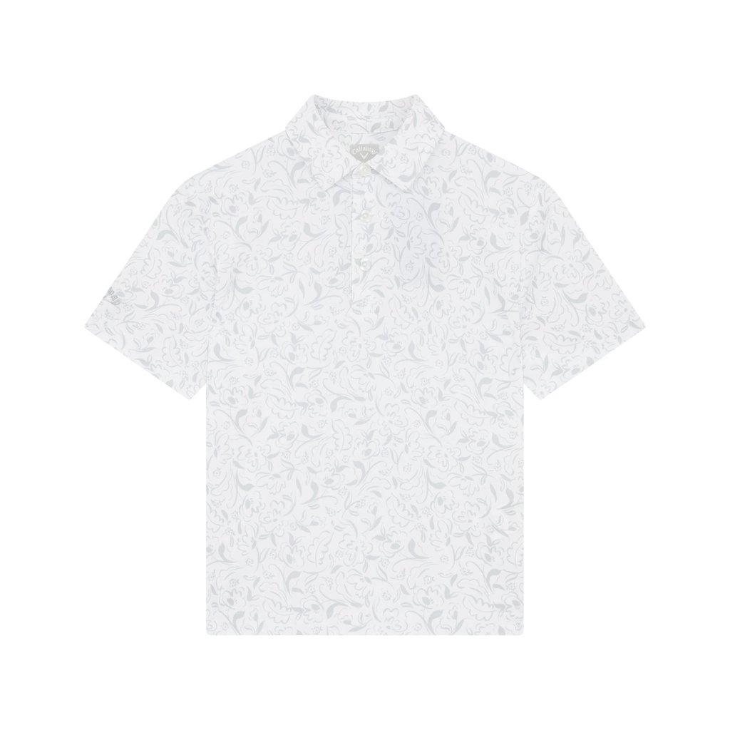 Callaway Floral Print dětské polo, bílé