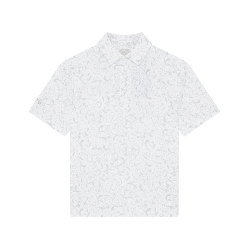 Callaway Floral Print dětské polo, bílé
